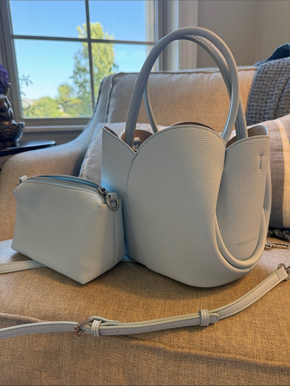 Melie Bianco Tulip Bag Light Blue Like New
